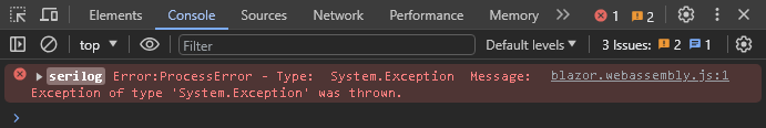 browser console logs