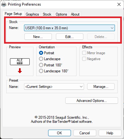 printer preferences