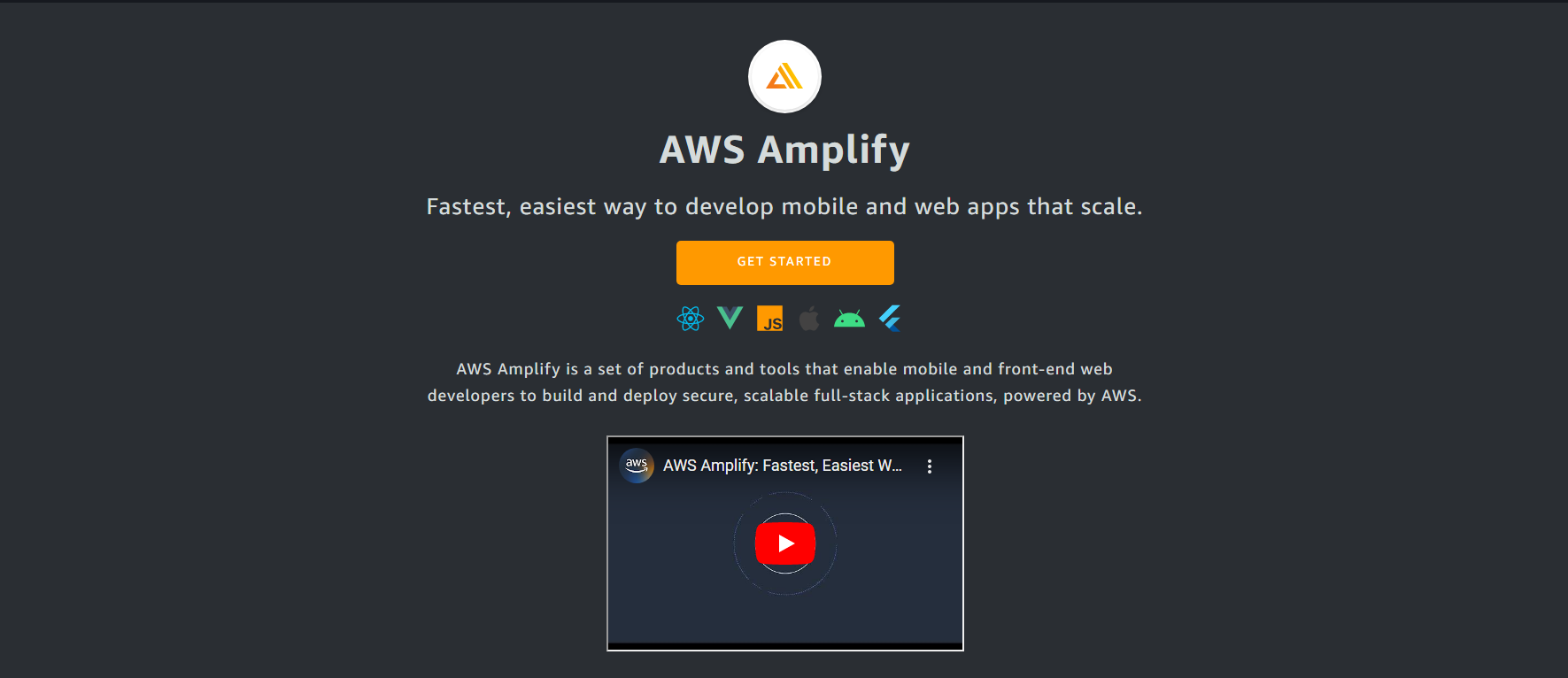 go to aws amplify