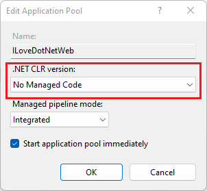 configure application pool