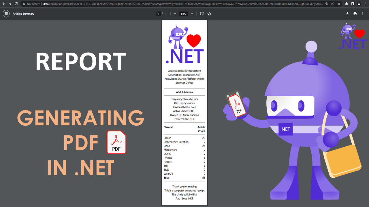 Generate PDF Report using Quest PDF in .NET